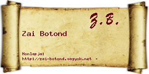 Zai Botond névjegykártya